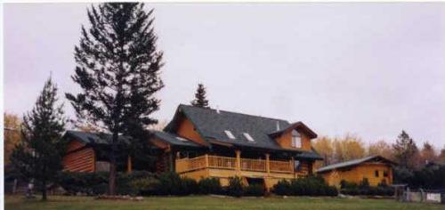 This is a large log home. it is as big as any I have seen around here except for  the monster out by coldwater.t  